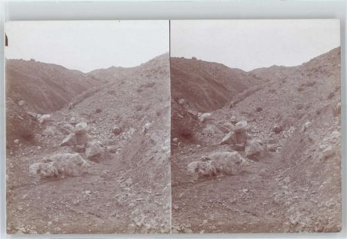 Constantine Stereofoto, Geröll im Sahara-Atlas