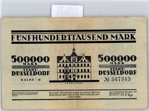 Notgeld 500 000 Mark , Düsseldorf