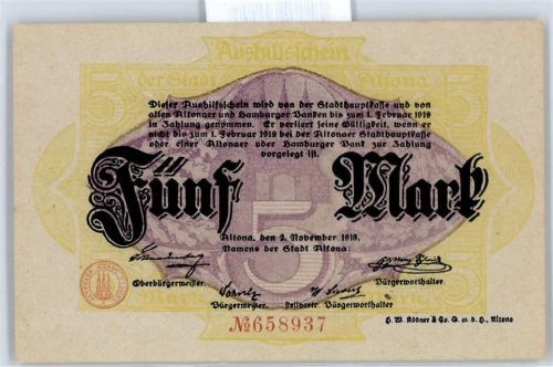 Notgeld 5 Mark , Altona