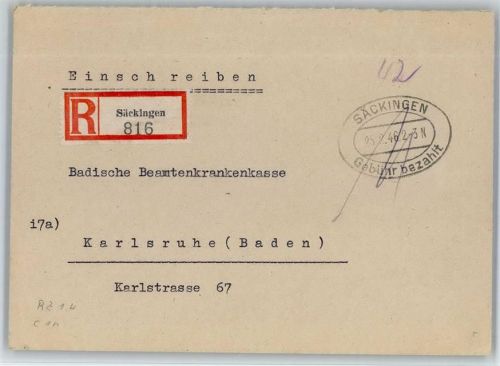 Bad Säckingen Stempel Gebühr bezahlt