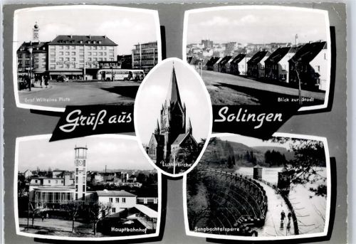 Solingen Lutherkirche, Hauptbahnhof, Sengbachtalsperre, Ortsansicht