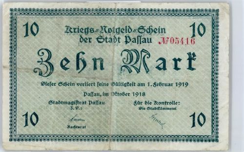 Notgeld 10 Mark , Passau