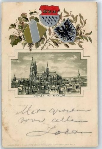 50667 W5000 Köln Stadt Lithographie Wappen , Prägedruck