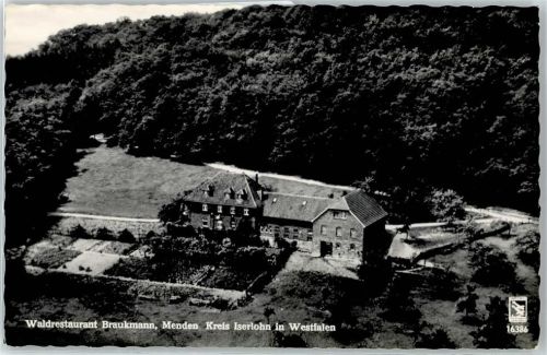 58706 W5750 Menden (Sauerland) - Waldrestaurant Braukmann , Fliegeraufnahme