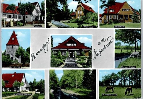 30900 W3002 Bissendorf , Han - Postamt, Pfarrhaus, Heideheim, Ev. Kirche, Kurhaus, Landhaus Peeters
