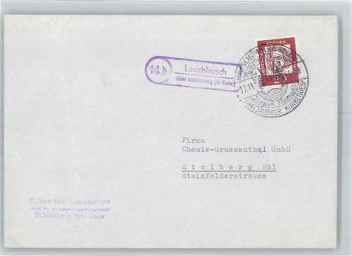 Schömberg Landpoststempel Lauchbusch