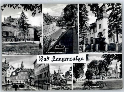 99947 O5820 Bad Langensalza - Wilhelm-Pieck-Heim, Otto-Winter-Straße, Neustädter Straße, Bergkirche, Drei-Türme-Blick AKU2