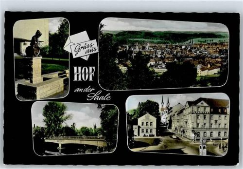 Hof Brunnenpartie, Brückenpartie, Ortspartie, Gesamtansicht
