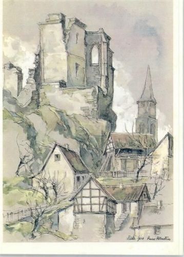Altenstein Ruine Altenstein, Main-Post Bezugs-Quittung, Mainpresse-Verlag