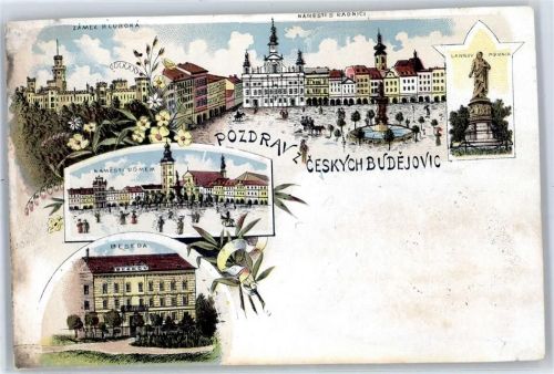 Ceske Budejovice Schloß, Marktplatz, Rathaus, Brunnen, Denkmal, Beseda