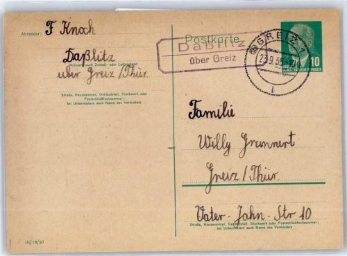 Daßlitz Landpoststempel