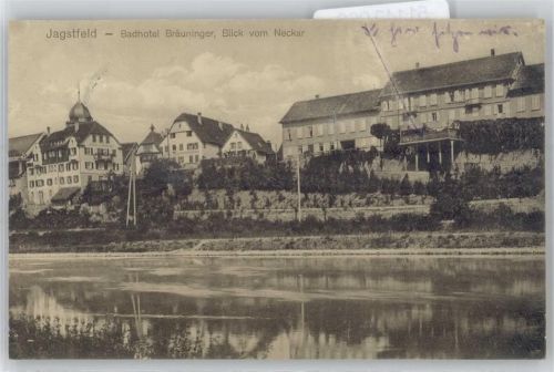 Jagstfeld Badhotel Bräuninger, Blick vom Neckar