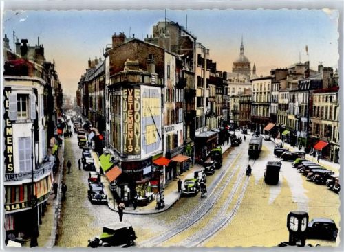 Clermont-Ferrand Rue Neuve et Avenue des Etats Unis, Tram, Autos AKU1