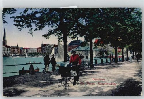 Hamburg Am neuen Jungfernstieg, Kunst-Karte