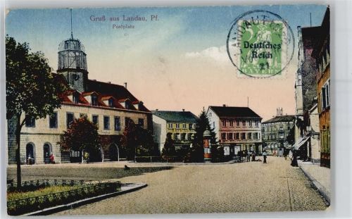 76829 W6740 Landau in der Pfalz - Postplatz, Marke auf der Vorderseite