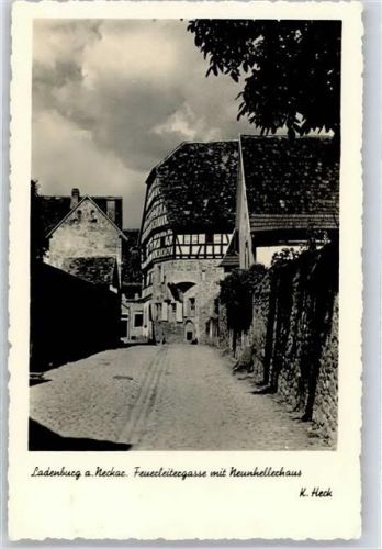 Ladenburg Feuerleitergasse mit Neunhellerhaus