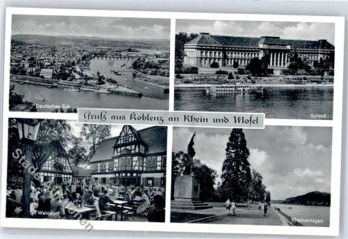 Koblenz Deutsches Eck Schloss Weindorf Rheinanlagen