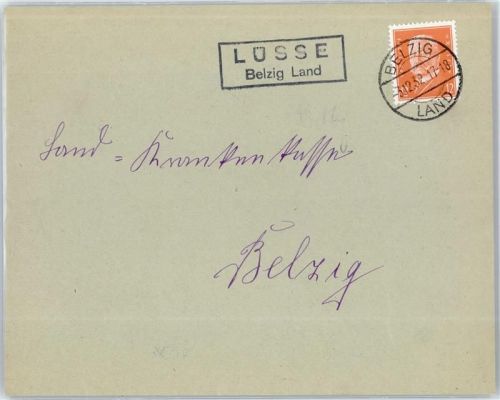 Belzig Landpoststempel Lüsse