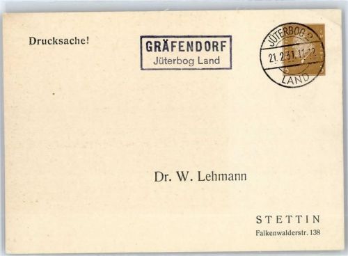 14913 O1700 Jüterbog - Landpoststempel Gräfendorf