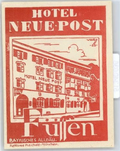 Füssen Reklame Hotel Neue Post