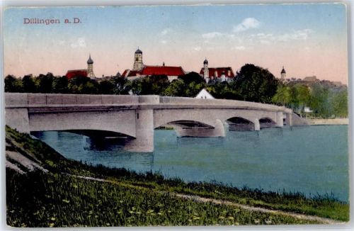 Dillingen Teilansicht, Brücke, Donau, Kirche