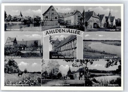 Ahlden Schloss Lange Straße Partie an der Aller Schlenkteich Kirche Schlossgraben