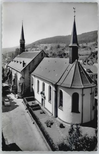 69250 W6917 Schönau , Odenw - Kath. Kirche Ev. Kirche