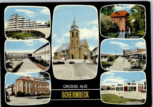 Schermbeck Kirche Terassenhaus Krankenhaus Alte Mühle