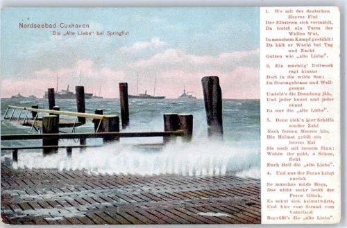 Cuxhaven Die Alte Liebe bei Springflut