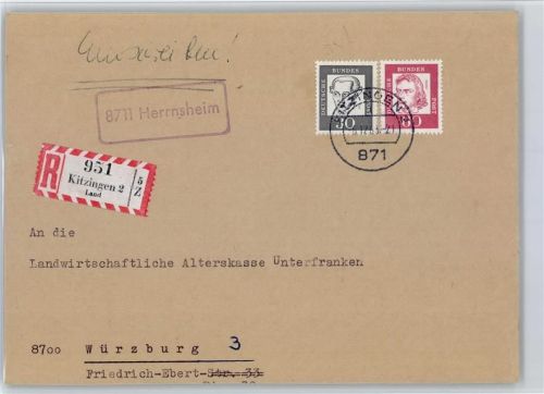 Kitzingen Landpoststempel Hernnsheim
