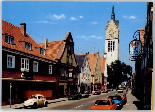 Neustadt Straßenansicht Kirche Hotel Gasthaus Auto