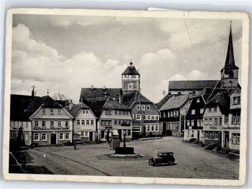 Bischofsheim oberer Marktplatz Gasthaus zur frischen Quelle