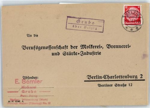 Belzig Landpoststempel Grubo