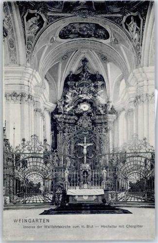 Welte Inneres der Wallfahrtskirche zum hl. Blut Hochaltar Chorgitter