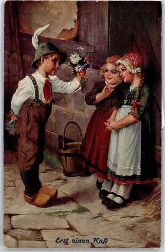 sign. Matthei, Th. Kind Blumen