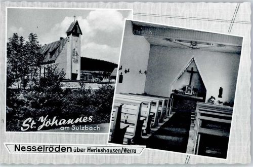 37293 W3443 Nesselröden , Kr Eschwege - Kirche St.Johannes am Sulzbach