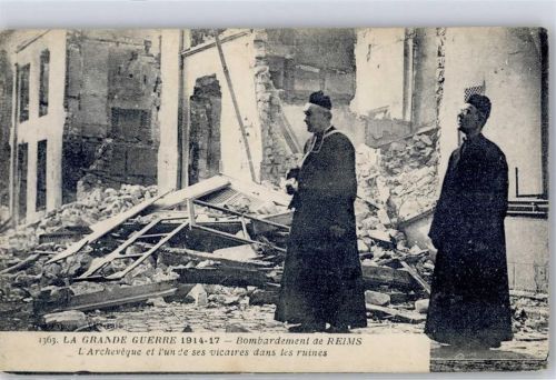 Reims Weltkrieg 1914-1917 zerstörte Gebäude