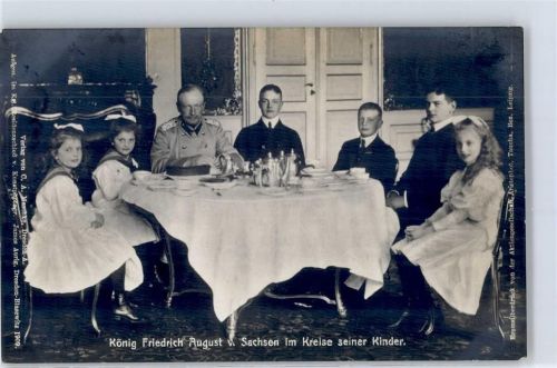 1909 König Friedrich August mit Kinder