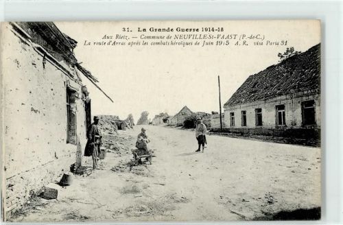 62580 Neuville-Saint-Vaast - Die Route d'Arras nach den Kämpfen im Juni 1915
