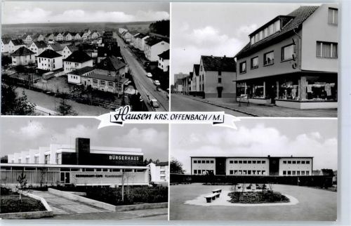 63179 W6053 Hausen , Kr Offenbach am Main - Geschäft Bürgerhaus Straßenansicht