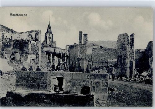 Montfaucon Feldpost zerstörte Stadt