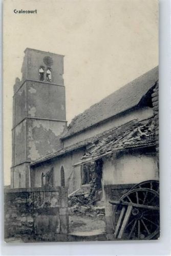 Craincourt 1916 Kirche zerstört Feldpost WK I