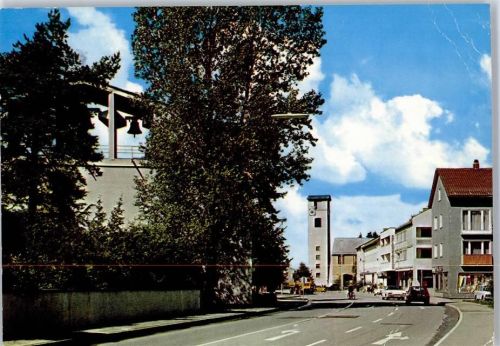 83301 W8225 Traunreut - Hauptstraße Ev. Kirche Kath. Kirche