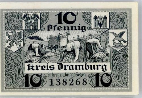 Dramburg 1920 10 Pfennig