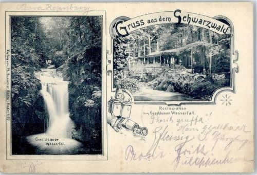 Geroldsau 1903 Gasthaus Geroldsauer Wasserfall