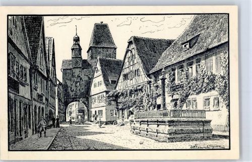 Rothenburg Rödergasse Markusturm Brunnen signiert