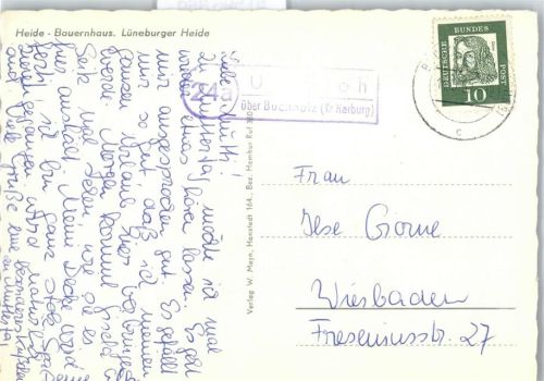 21244 W2110 Buchholz in der Nordheide - Landpoststempel Bauernhaus