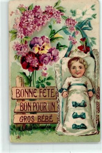 1906 Blumen Geburt Glückwunsch