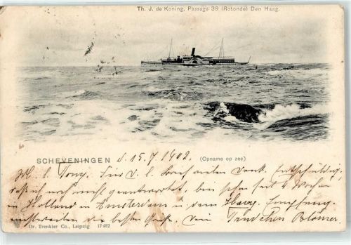 Scheveningen 1902 Raddampfer Th.J. de Koning