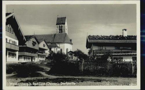 83646 W8170 Wackersberg b Bad Tölz - Dorfpartie Kirche